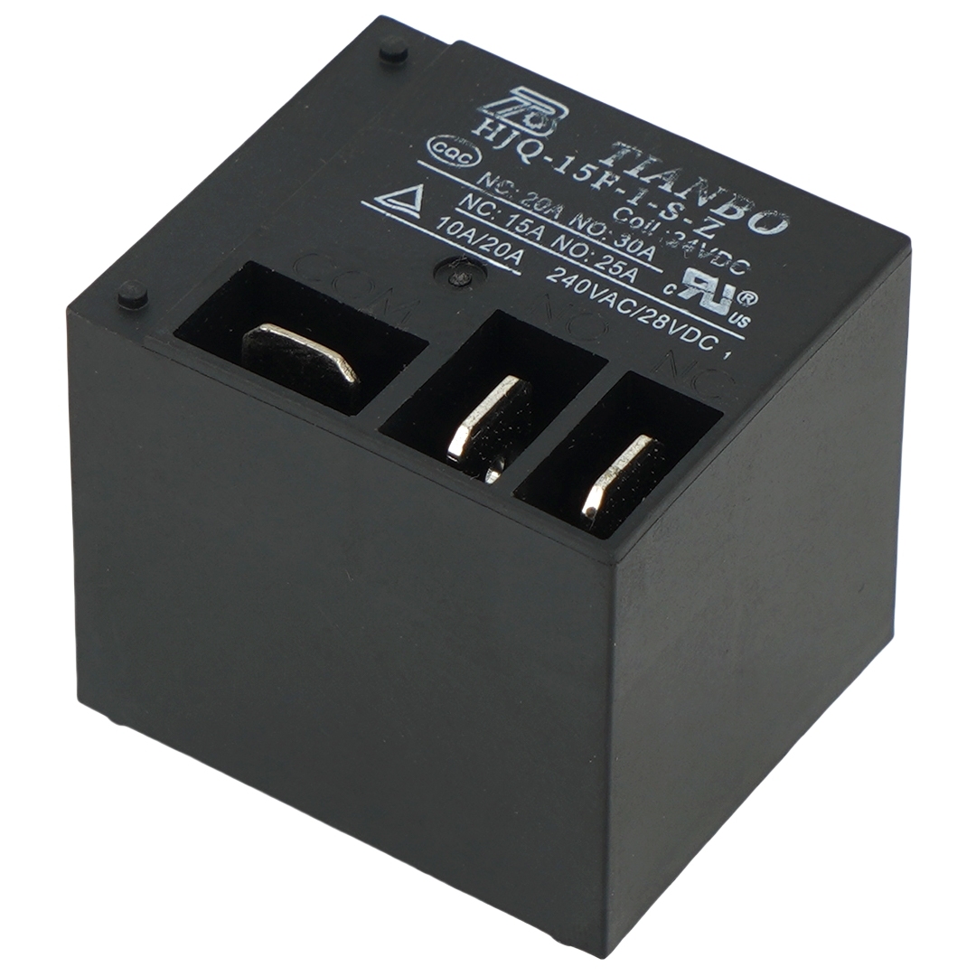 TIANBO HJQ-15F-1-S-Z 24VDC SPDT Power Relay 10A/20A 240VAC/28VDC 5Pins