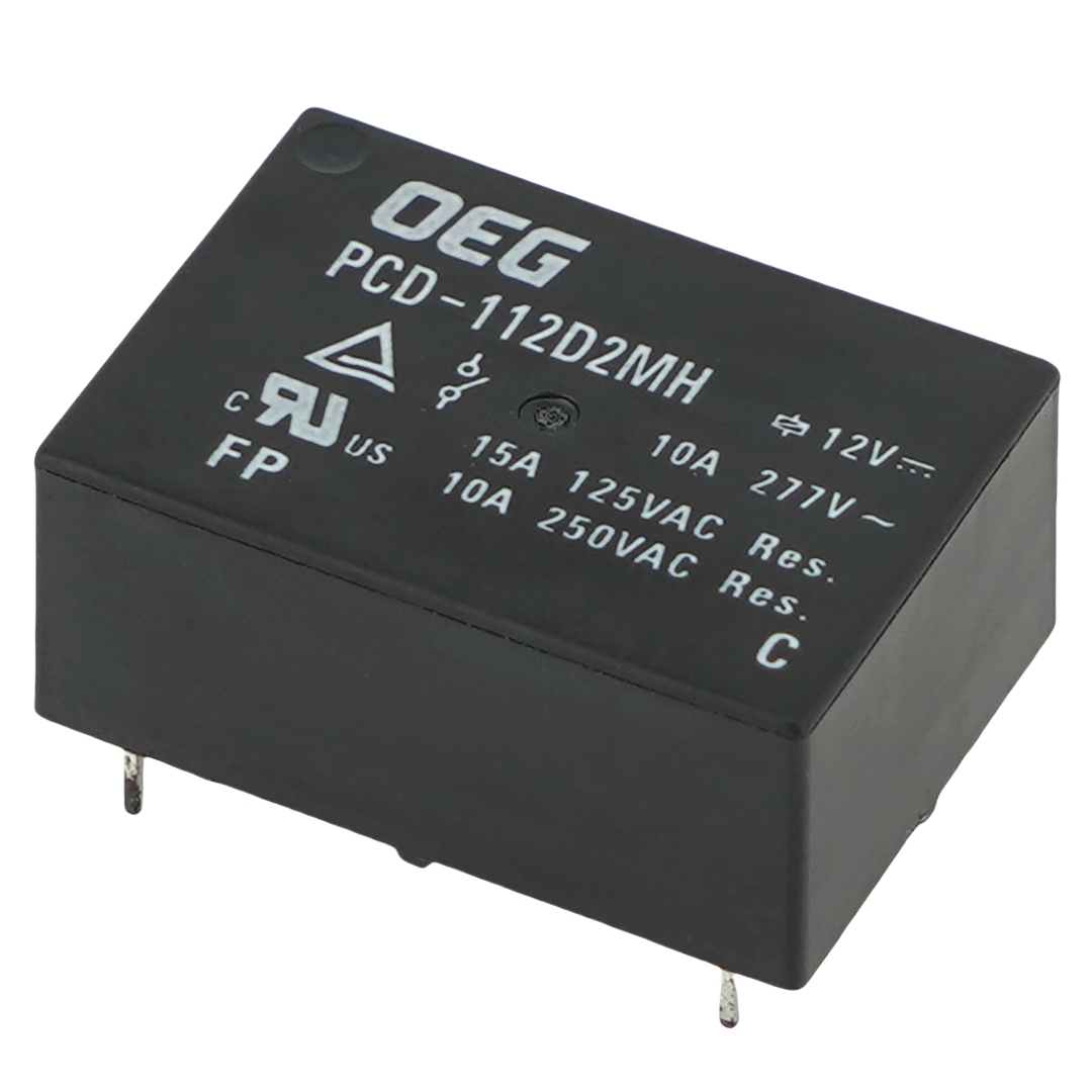 OEG PCD-112D2MH 12VDC Coil 10A 277VAC SPDT 4Pin PCB Mount Power Relay