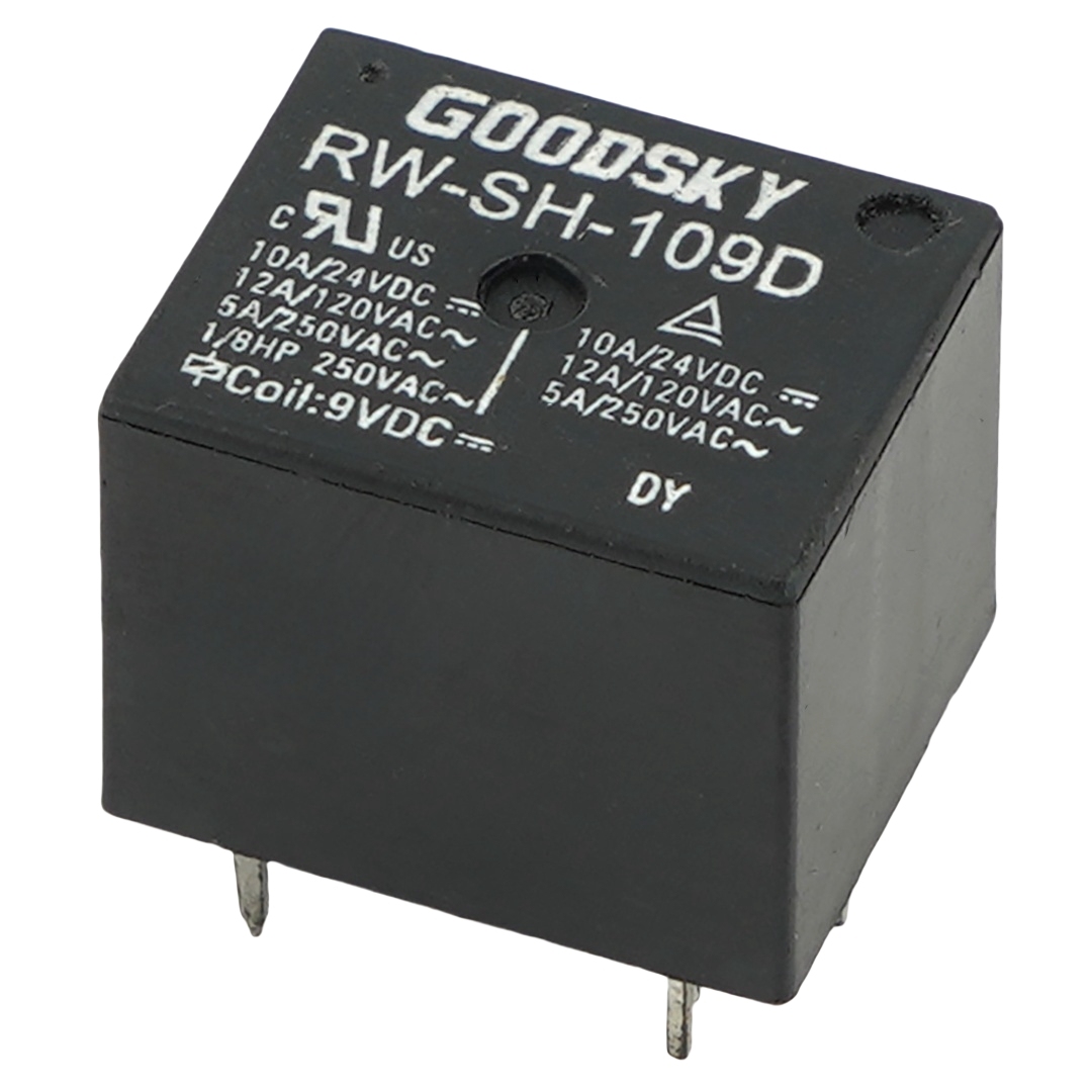 GOODSKY RW-SH-109D 9VDC Coil Power Relay 12A 120VAC 5Pins