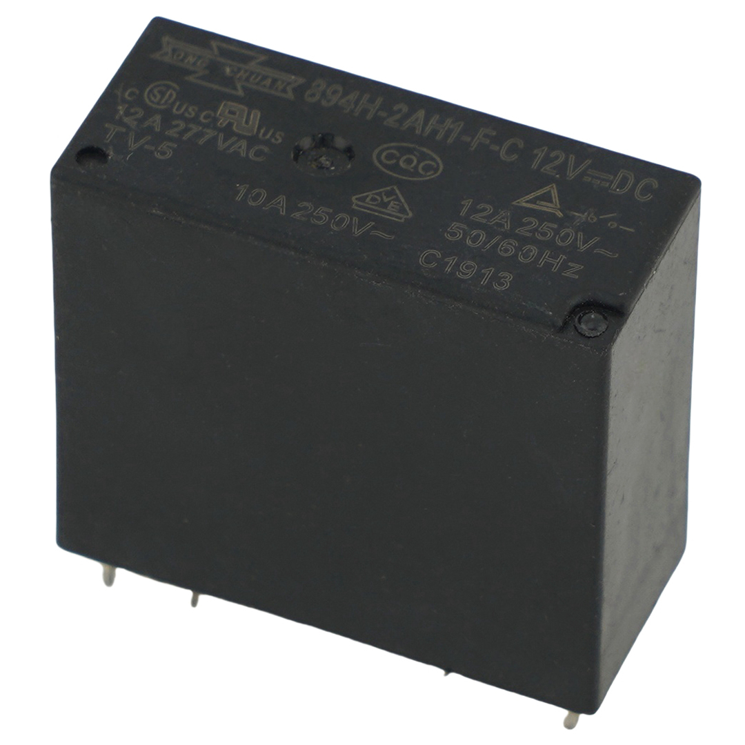 SONGCHUAN 894H-2AH1-F-C 12VDC Coil Power Relay 12A 250VAC 277VAC 6Pins