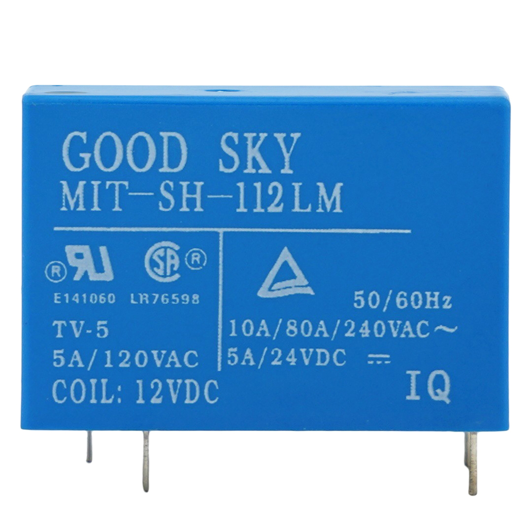 GOODSKY MIT-SH-112LM 12VDC Coil Power Relay 5A 120VAC 4Pins