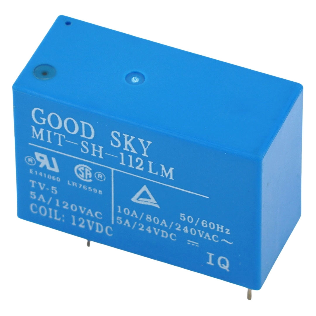 GOODSKY MIT-SH-112LM 12VDC Coil Power Relay 5A 120VAC 4Pins