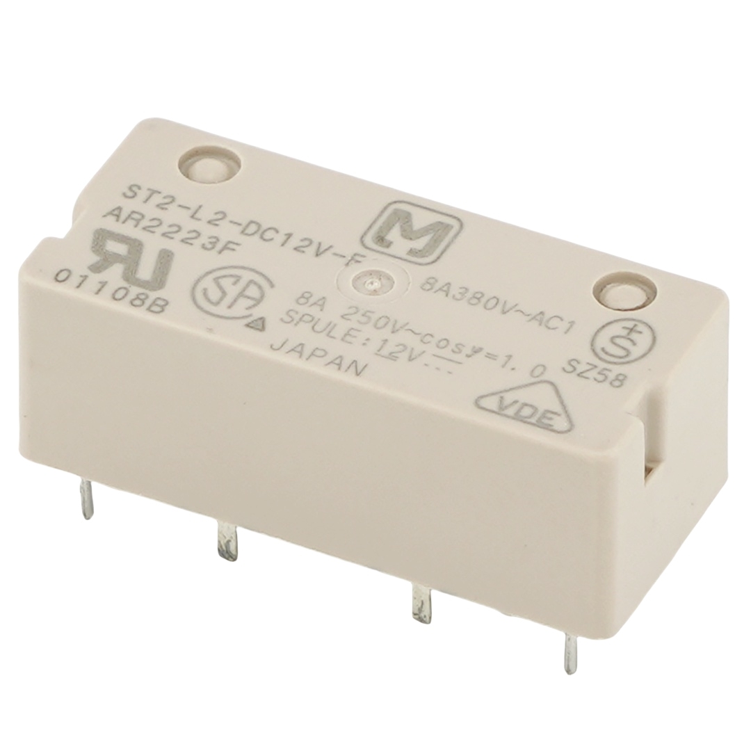 Panasonic ST2-L2-DC12V-F General Purpose Relays 12VDC 2 Form A 8A 380VAC 8Pins