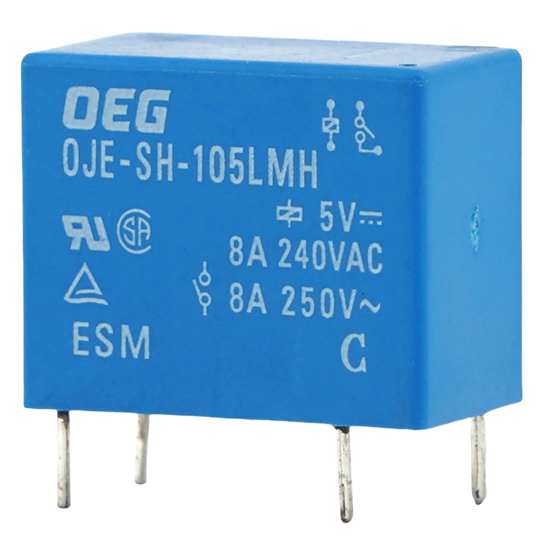 OEG 0JE-SH-105LMH 5VDC 8A 250VAC 4Pin SPST-NO PCB Mount Power Relay