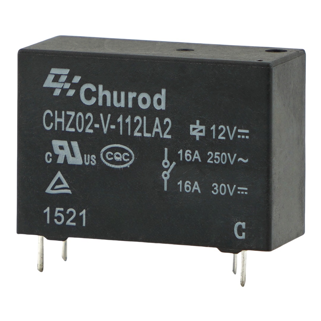 Churod CHZ02-V-112LA2 12V Power Relay 16A 250VAC 4Pins SPST PCB Mount