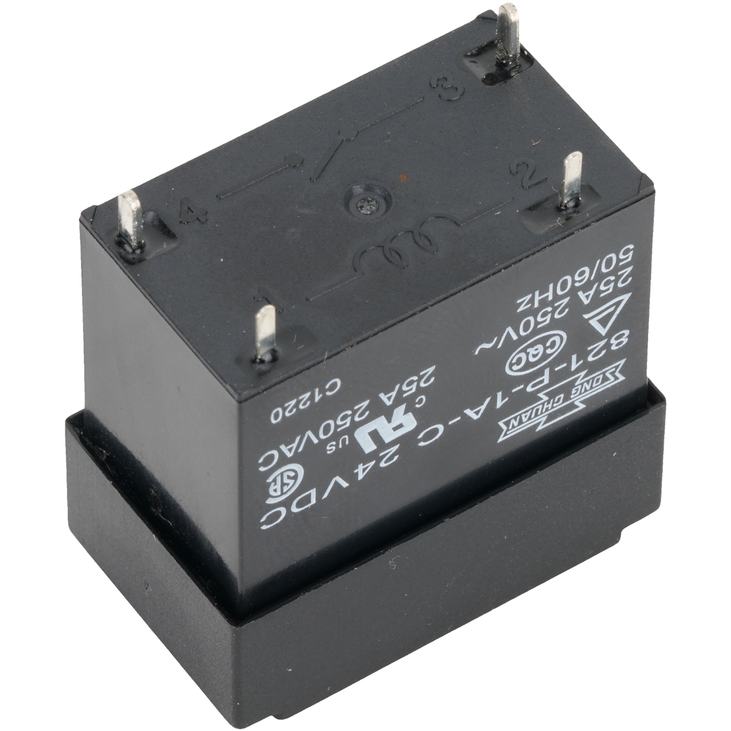 SONG CHUAN 821-P-1A-C 24VDC 25A General Purpose Relays 4 Pins
