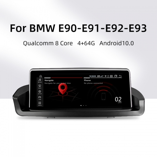  Android 10.0 Qualcomm 8 Core Ecran Tactile Autoradio Station Multimédia pour BMW E90 E91 E92 E93 2005 – 2012 GPS navigation Bluetooth  avec  4G L