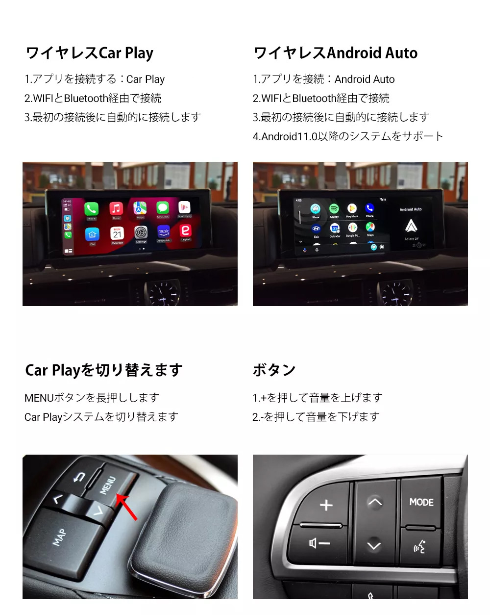 ワイヤレスCarplay Android Auto MMI Prime Retrofit For 2014-2020 Lexus GS / LS /  ES / LS / UX / LX / NX / RXアップグレードインターフェースボックス