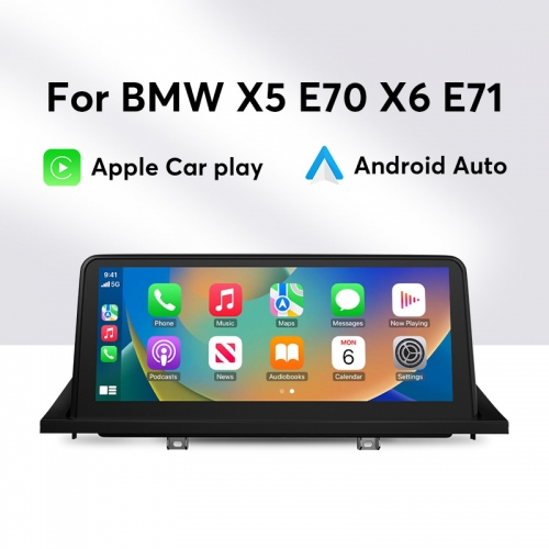 10.25" Wireless CarPlay Android Auto Car Multimedia for BMW X5 X6 E70 E71 E72 Head Unit