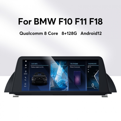BMWシリーズ5 F10 F11 GPSナビゲーションオートラジオBluetoothヘッドユニット用10.25 "Android 12 Octa-Core 8G +128Gカーマルチメディアインターフェース