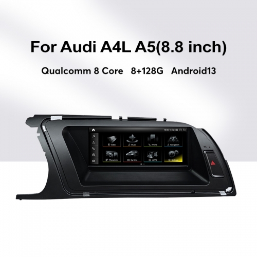 Android 13 Qualcomm 8 Core Car Multimedia for Audi A4L A5 Head Unit Multimedia GPS Navigation Built-in 4G LTE
