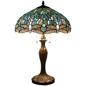Tiffany Table Lamps W16 H24 Inch Stained glass Lampshade Decorate Living Room and Bedroom