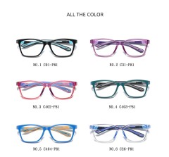 Fashion Optical Frames Eyeglasses Flexible Uv Protect Cute Silicone Kids Colorful Anti Blue Light Blocking Glasses
