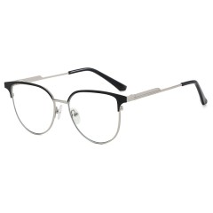 Metal Cat Eye Oversized Eyeglasses Frame Computer Blue Light Filter Blocking Glasses Eye Glasses For Women
