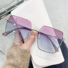 Vintage Oversized Sunglasses Metal Customized Logo Square Designer  Glasses For Women Luxury Sunglasses