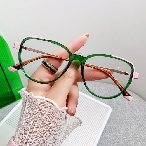 High Quality Two-Tone Frame Anti-Blue Light Glasses Cat Eye Prescription Glasses