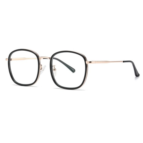Luxury Retro Round Uv400 Blue Light Blocking Metal Combined Tr90 Eyeglasses Frames For Men