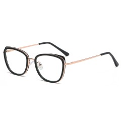 Female Small Square Eyeglasses Mixed Frame Design Blue Light Blocking Glasses