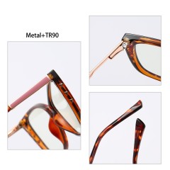 New anti-blue light glasses fashion frame Tr90 two-color frame spring lens
