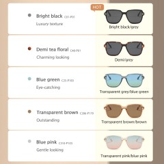 2022 New Fashion Brand Oversized Frame Design Luxury Square Frame Summer Sun Glasses Wholesale Shades Sunglasses For Woman