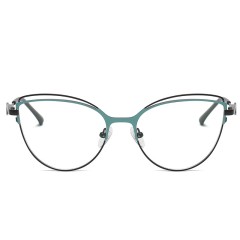 Manufacture New Cat Eye Shape Design Metal Two Color Optical Frames Glasses For Women