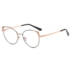 Cateye Design Free Sample Custom Made Eyeglass Frames Metal Optical Frame Anti Blue Light Blocking Glasses Women