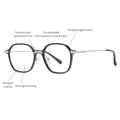 New Anti-Blue Light Glasses Fashion Retro Eyewear Frame Female Ultra-Light Tr90 Frame Eyeglasses