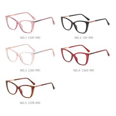New anti-blue light glasses fashion frame Tr90 two-color frame spring lens