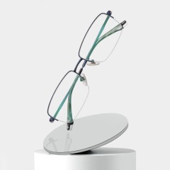 Hot Sell Fashion Eyeglasses Titanium Frame Optical Eyewear Eye Glasses Men'S Business Half Frame Blue Light Blocking Glasses