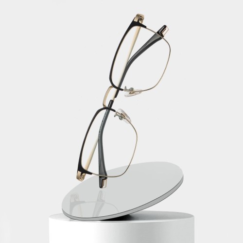 Professional Factory Designer New Pure Titanium Half Frame Optical Glasses Ultralight Business Glasses