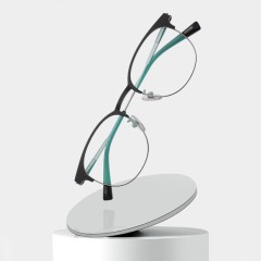 New Pure Titanium Glasses Frame Unisex Round Frame Retro Optical Glasses Replaceable Myopic Lenses Anti-Blue Light Lenses
