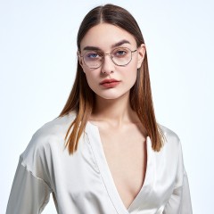 Pt2233 Pure Titanium Eyeglasses Geometric Stylish Fahion Women Custom Logo Brand Anti Blue Glasses