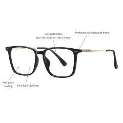 New Arrival Wholesale Logo Custom Tr90+Titanium Eyeglasses Frames Optical Glasses Blue Light Blocking Glasses