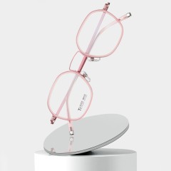 Hot Sale Fashion New Pure Titanium Glasses Ladies Polygon Frame Optical Acetate Frame Ladies Color Frame
