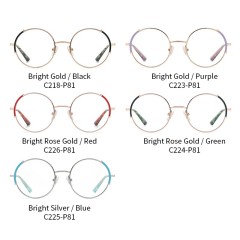 Retro Round Eyewear Frame Women Metal Anti-Blue Light Glasses