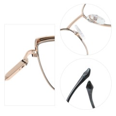 Two Colors Metal Cat'S Eye Optical Glasses For Women Fashion Designer Decorative Glasses Trend Anti-Blue Light Eyeglasses Frame