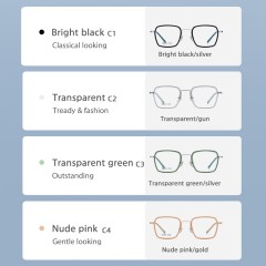 Daily Collocation Of Pure Titanium Material Fashion Square Frame Glasses Men And Women Can Be Equipped With Myopia Mirror