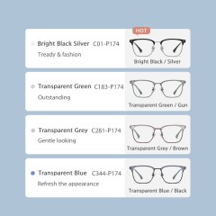 Fashion Square Frame Pure Titanium Glasses Frame Unisex Anti-Blue Light Glasses Anti-Radiation Computer Glasses
