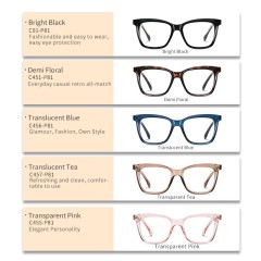 New Wave Black Optical Glasses Tr Frame Ultra-Light Anti-Blue Light Glasses Pc Lens Acetate Leg Wire Core Glasses For Unisex