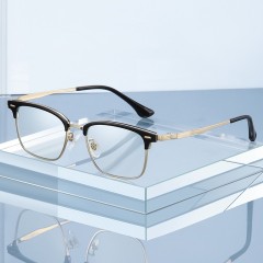 Fashion Square Anti-Blue Light Eyewear Titanium Frame Optical Glasses Men And Women Myopia Glasses