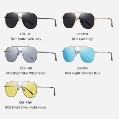 Men Nylon Lens Polarized Photochromic Sunglasses Metal Driving Sunglasses