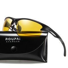 2022 gafa de sol tr90 Custom Logo Polarized Night Vision Sports Yellow Sunglasses for Men