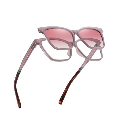 Square Frame Magnetic Clip On Polarized Sunglasses Anti Blue Light Optical Eyewear Frames