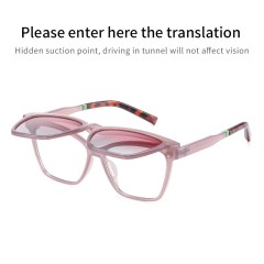 Square Frame Magnetic Clip On Polarized Sunglasses Anti Blue Light Optical Eyewear Frames