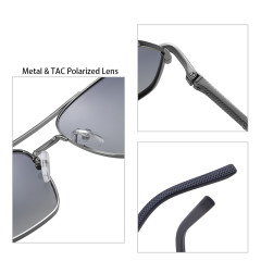 New Trendy Uv400 Protect Metal Polarized Sun Glasses Oversized Square Men Shield Sunglasses
