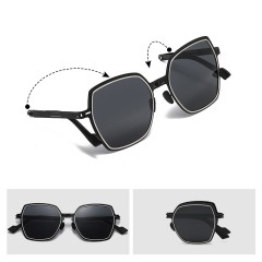 High Quality Folding Sunglasses Fashion Polarized Sunglasses Metal Frame Portable Sunglasses Wholesale