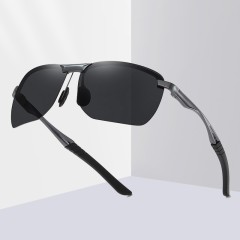 Newest  Rimless Sun Glasses Metal Sports Custom Designer Night Vision Sunglasses For Men
