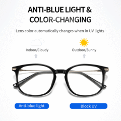 Classic Style Photochromic Lens Square Frame Glasses For Unisex Anti Blue Rays Glasses For Women Eyewear Uv400