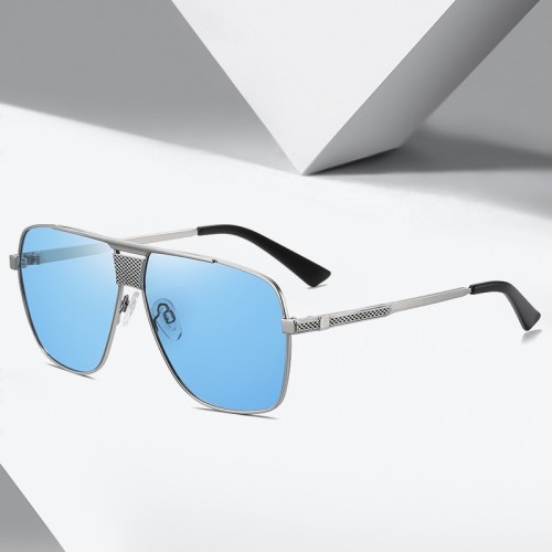 Gradient Lenses Metal Fashion Square Sunglasses