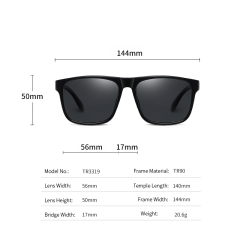 Mirror Lens Sporty Polarized Rectangle Men's Sunglasses